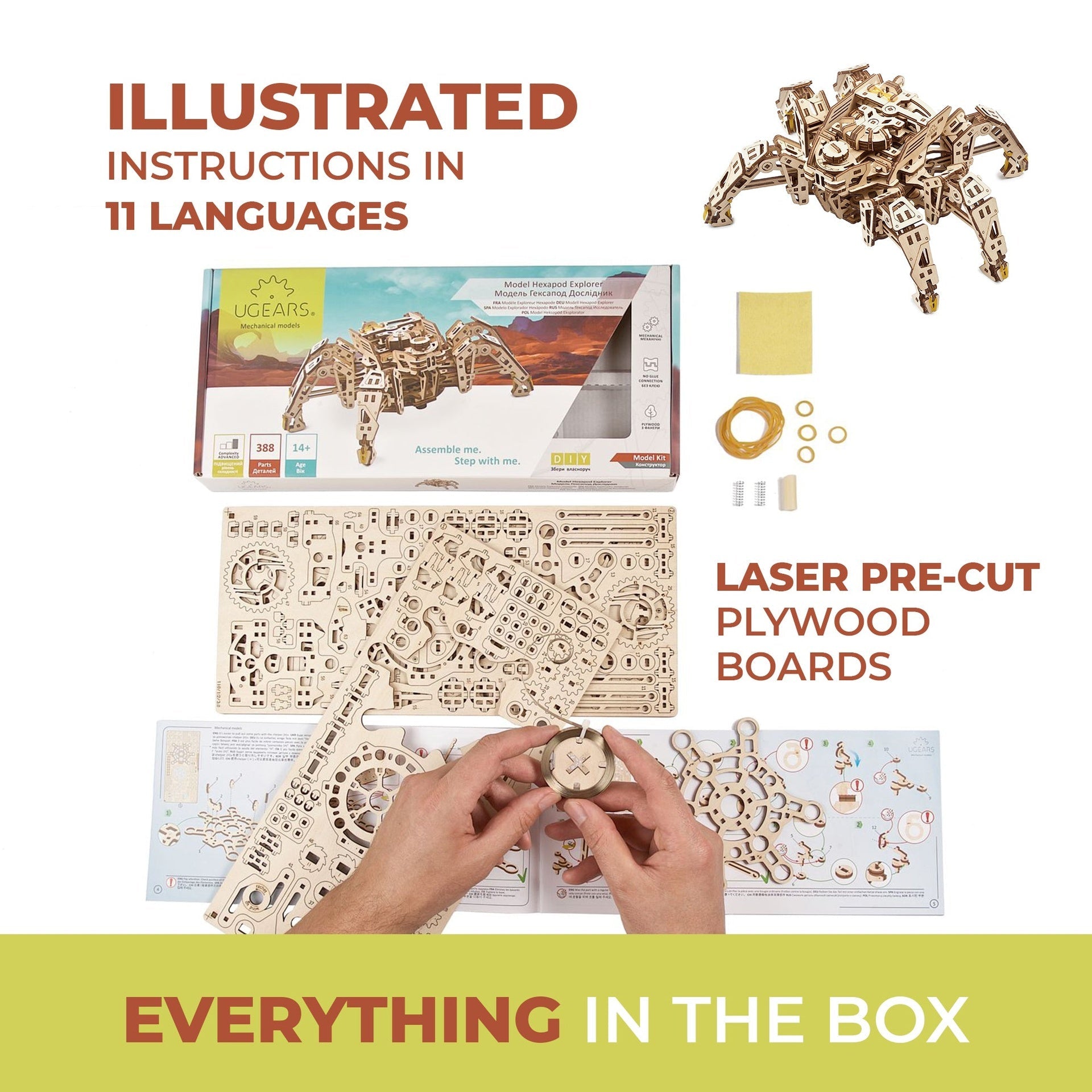 ugears-hexapod-explorer-kit-di-modellismo-in-legno-con-motore-a-molla image 6