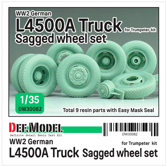 ak-interactive-ww2-german-l4500a-truck-wheel-set-ruedas-para-trumpeter-1-35 image 1