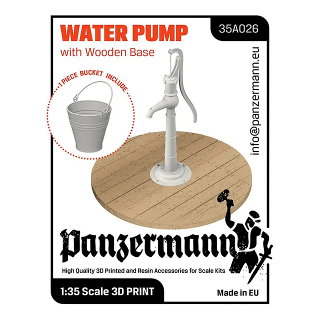 ak-interactive-water-pump-with-wooden-base-1-35-accessorio-diorama image 1