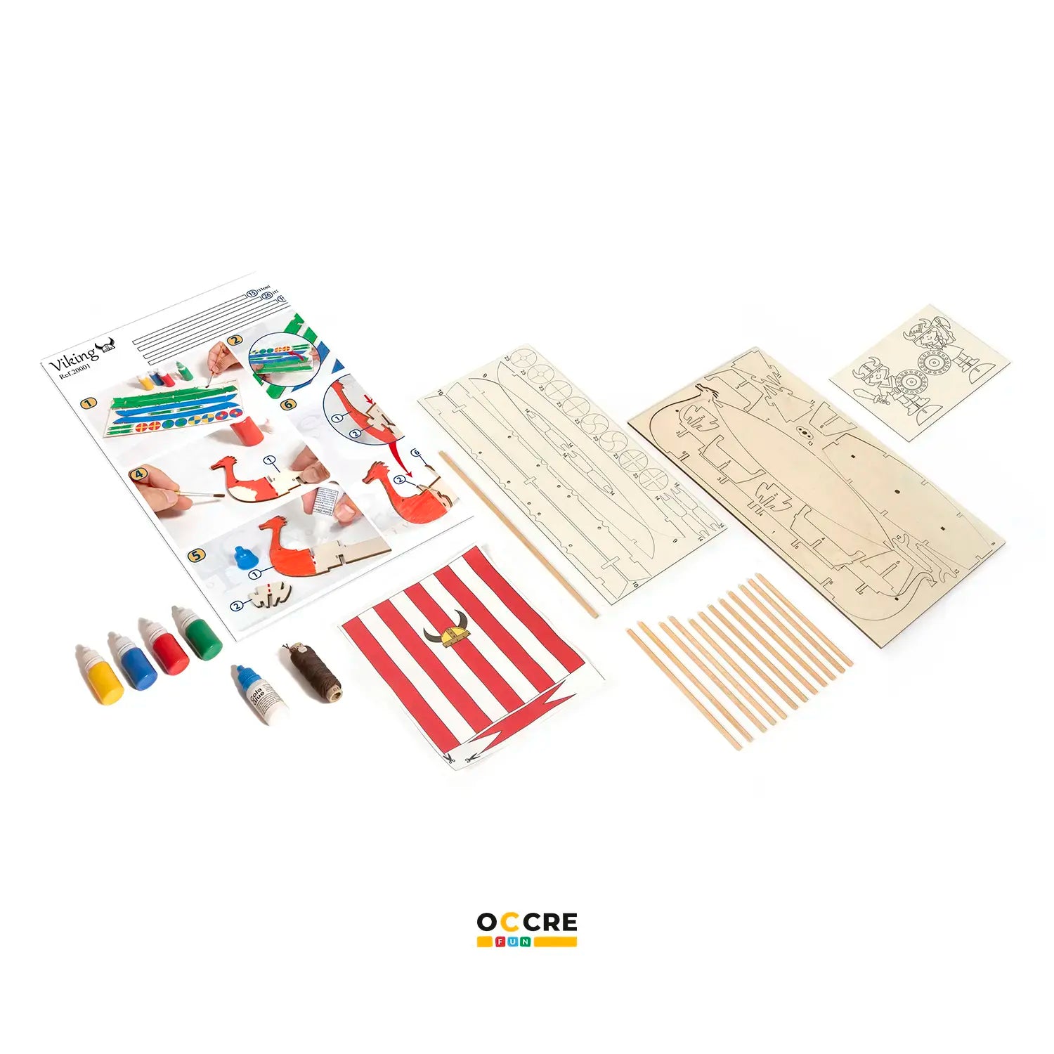 occre-fun-modellino-nave-vichinga-per-bambini-da-costruire-e-colorare image 4