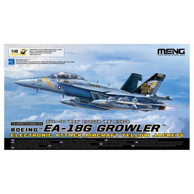 ak-interactive-1-48-boeing-ea-18g-growler-electronic-attack-aircraft-yellow-jack image 1