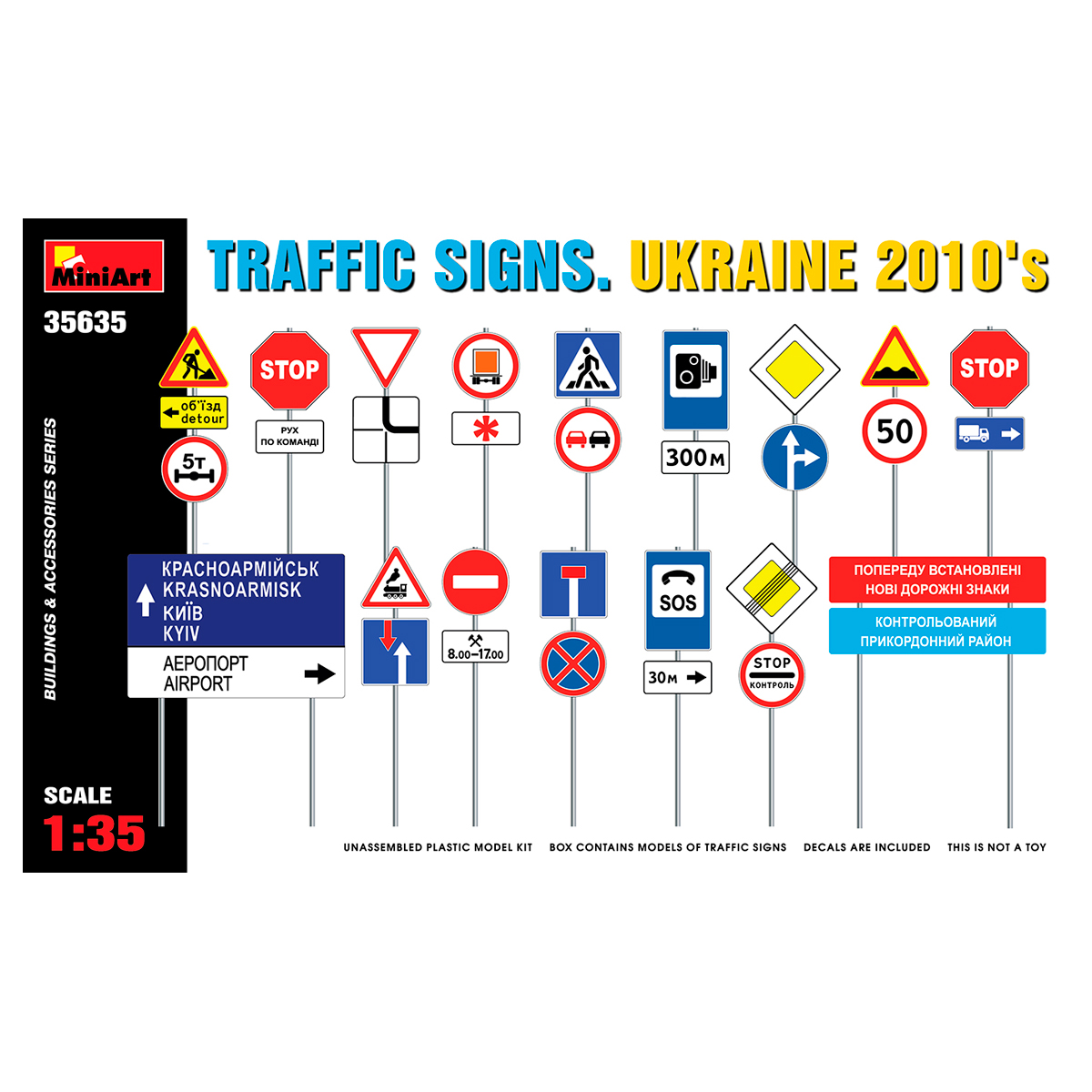 ak-interactive-1-35-traffic-signs-ukraine-2010s-set-segnali-stradali-per-diorami image 1