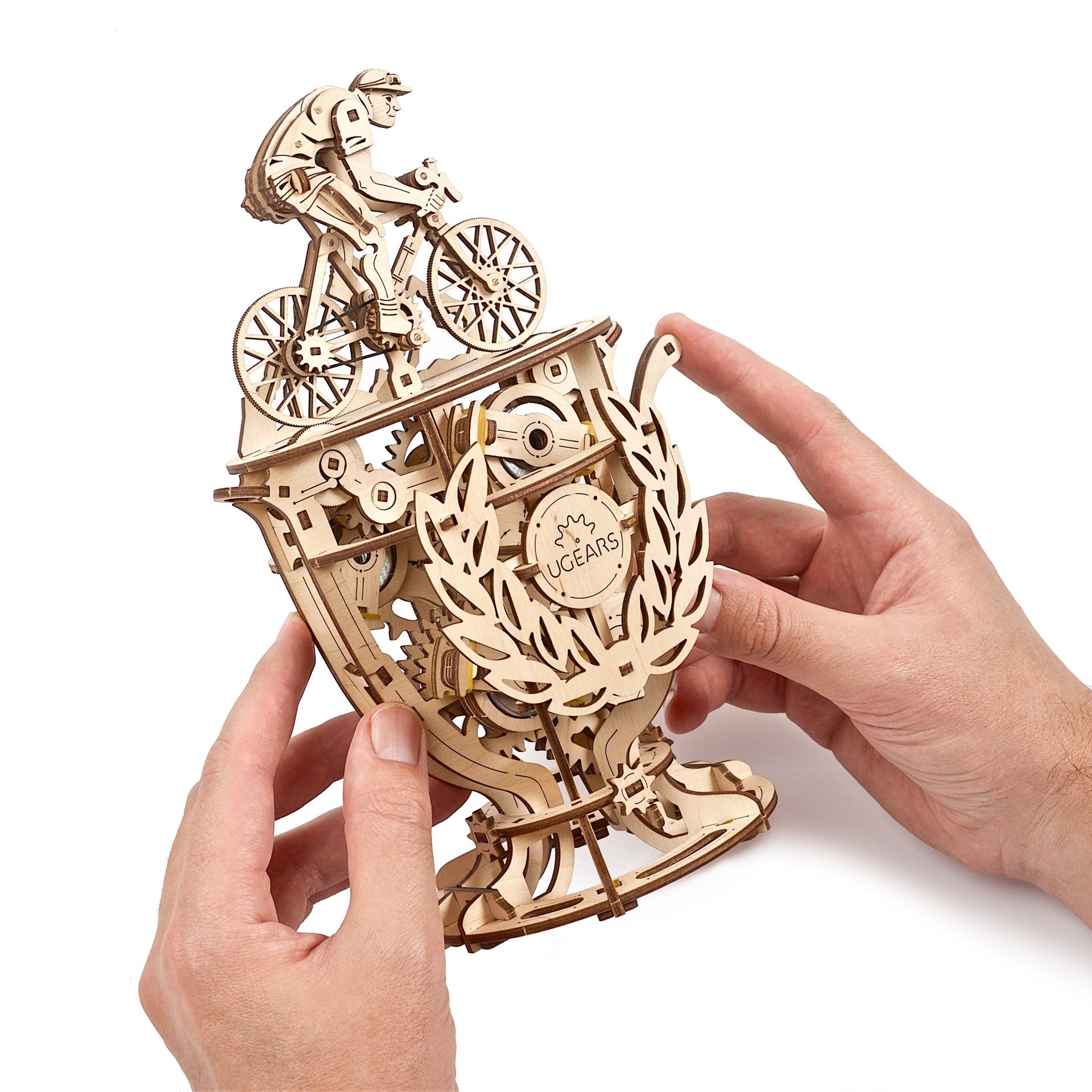 ugears-automaton-cyclist-automa-ciclista-3d-puzzle-in-legno image 4