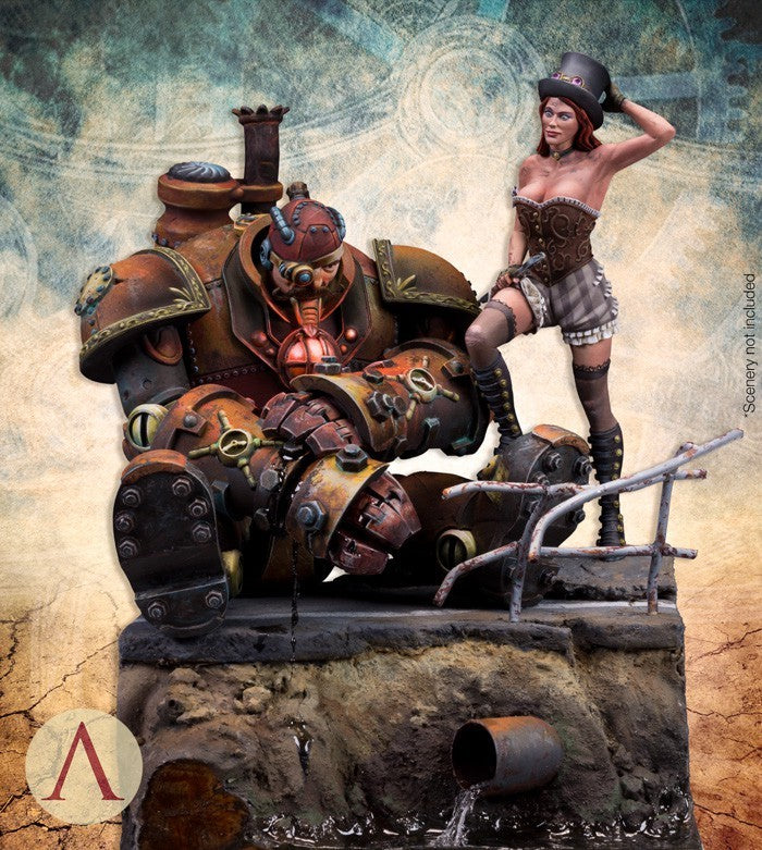scale75-steam-wars-liz-coppercotton-george-steelheart-miniatura-resina-75-mm image 2