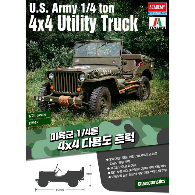ak-interactive-1-24-us-army-1-4-ton-4-4-utility-truck-kit-modellismo-militare-je image 1