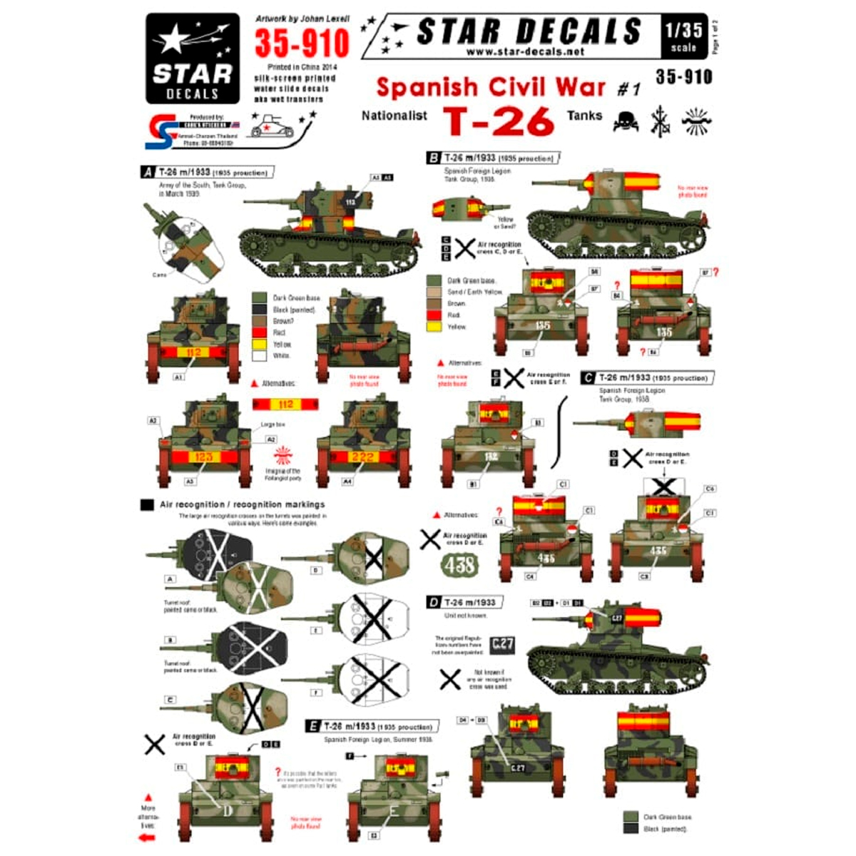 ak-interactive-star-decals-1-35-decalcomanie-guerra-civile-spagnola-pt-1-carri-t image 1