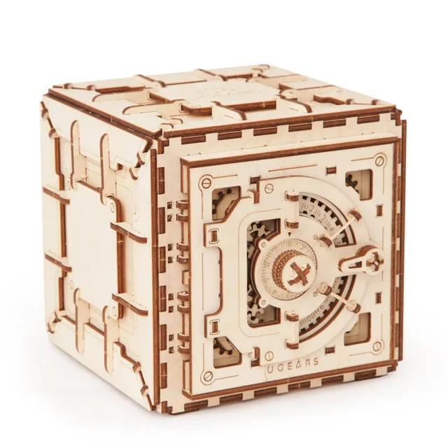ugears-safe-cassaforte-meccanica-con-combinazione-personalizzabile-puzzle-3d-adv image 1