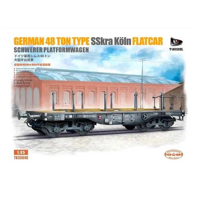 ak-interactive-1-35-german-48t-type-sskra-k-ln-flatcar-schwerer-platformwagen image 1