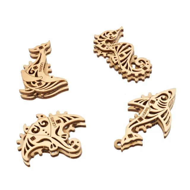 ugears-u-fidgets-pacific-ocean-kit-di-modellismo-marino-in-legno-4-pezzi image 1