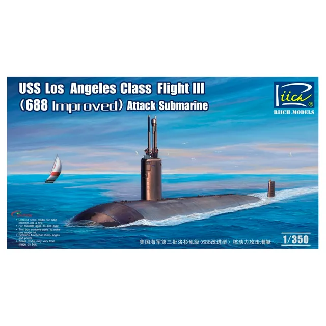 ak-interactive-los-angeles-class-flight-iii-1-350-kit-di-modellismo-sottomarino image 1