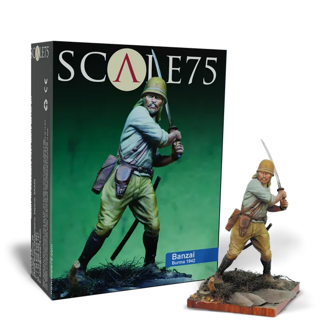 scale75-banzai-75mm-figura-in-metallo-bianco-da-montare-e-dipingere image 1