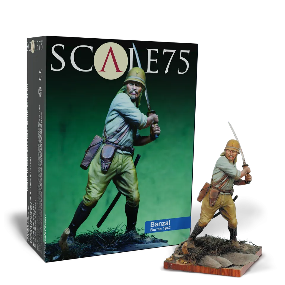scale75-banzai-75mm-figura-in-metallo-bianco-da-montare-e-dipingere image 1
