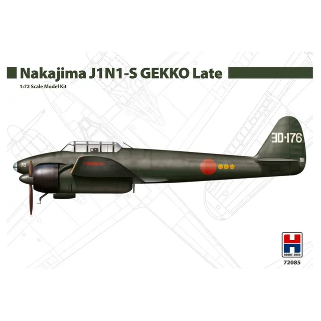 ak-interactive-1-72-nakajima-j1n1-s-gekko-late-kit-aereo-da-costruire-e-dipinger image 1