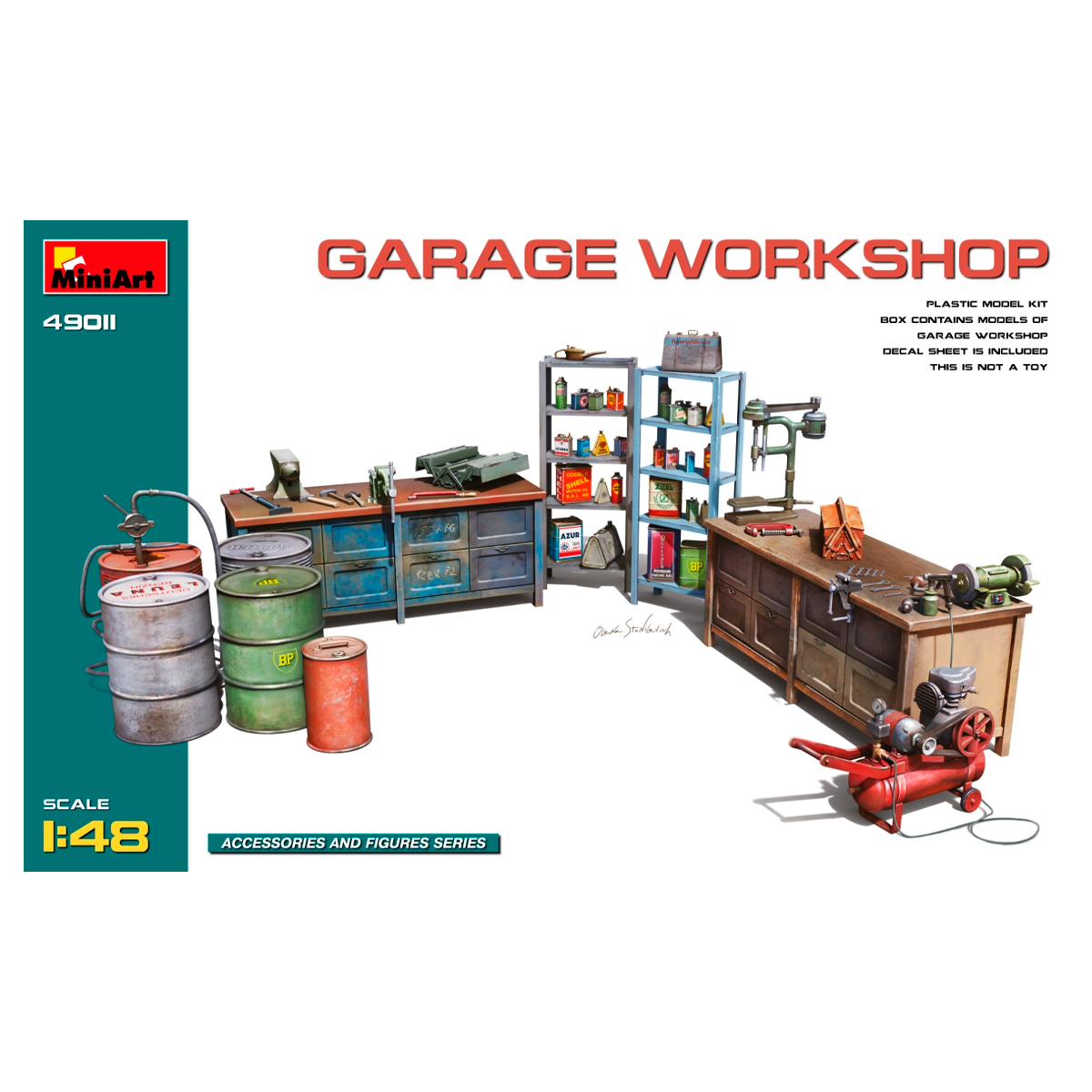 ak-interactive-1-48-garage-workshop-set-di-accessori-per-diorama image 1