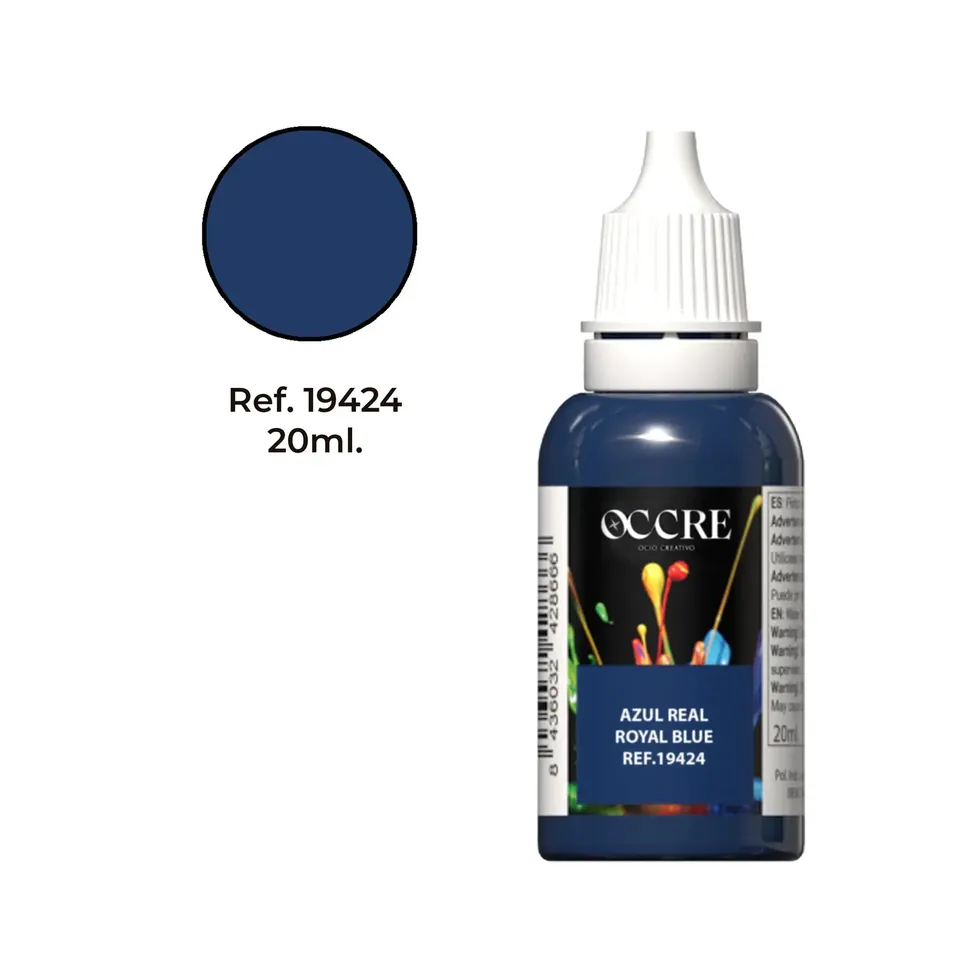 occre-pittura-acrilica-blu-reale-20-ml-vernice-all-acqua image 1