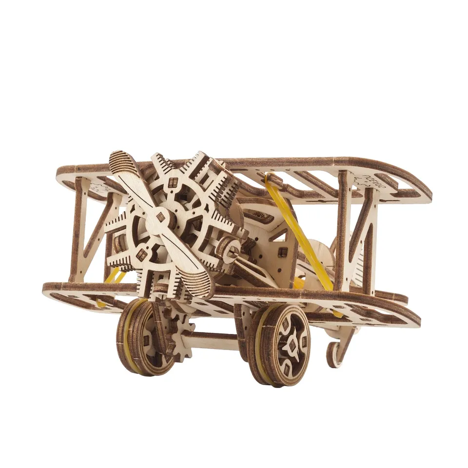 ugears-mini-biplane-aereo-biplano-in-legno-u-mini-da-costruire image 1