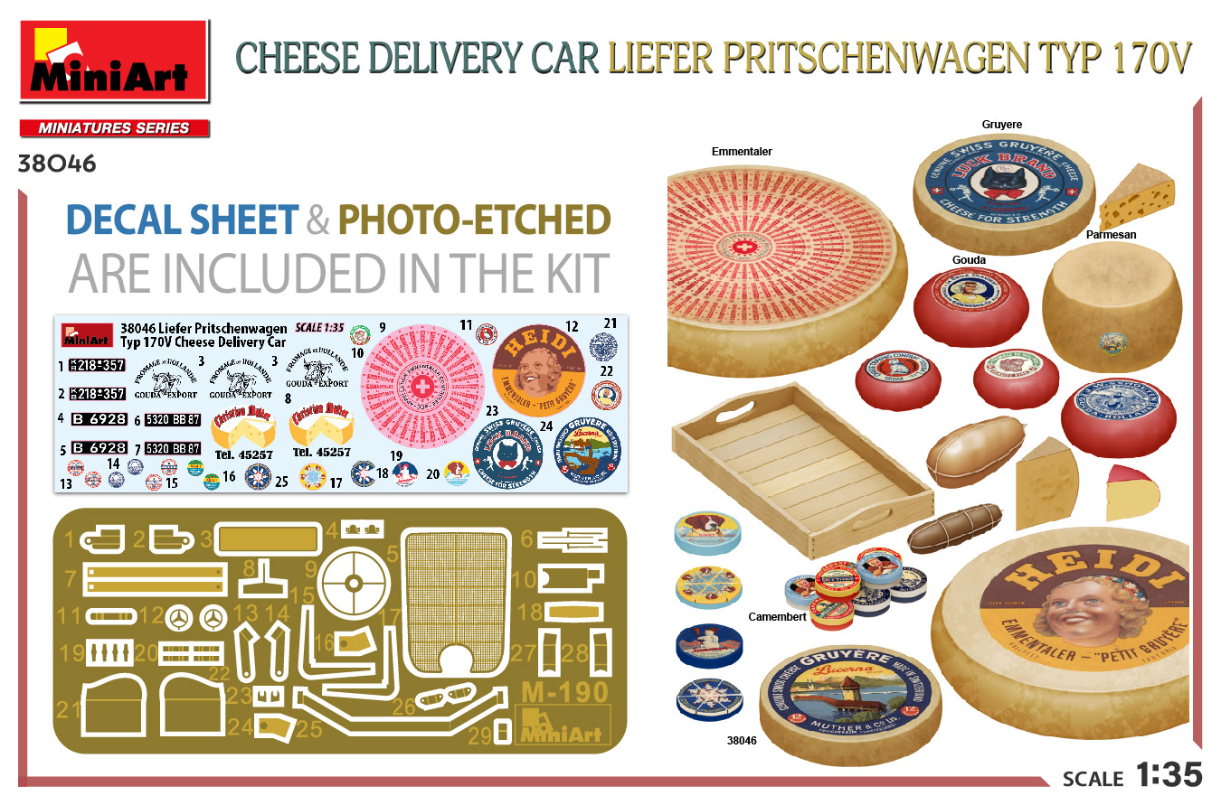ak-interactive-1-35-cheese-delivery-car-liefer-pritschenwagen-typ-170v-kit-model image 2