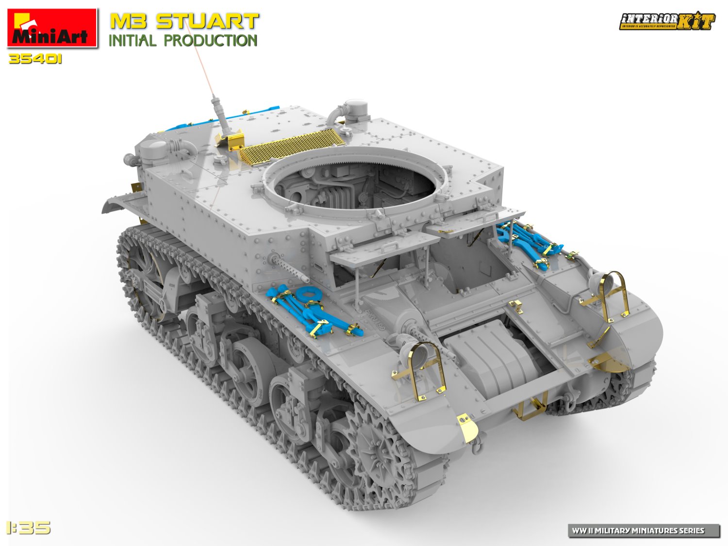 ak-interactive-1-35-m3-stuart-initial-prod-interior-kit-kit-modellismo-carro-arm image 3