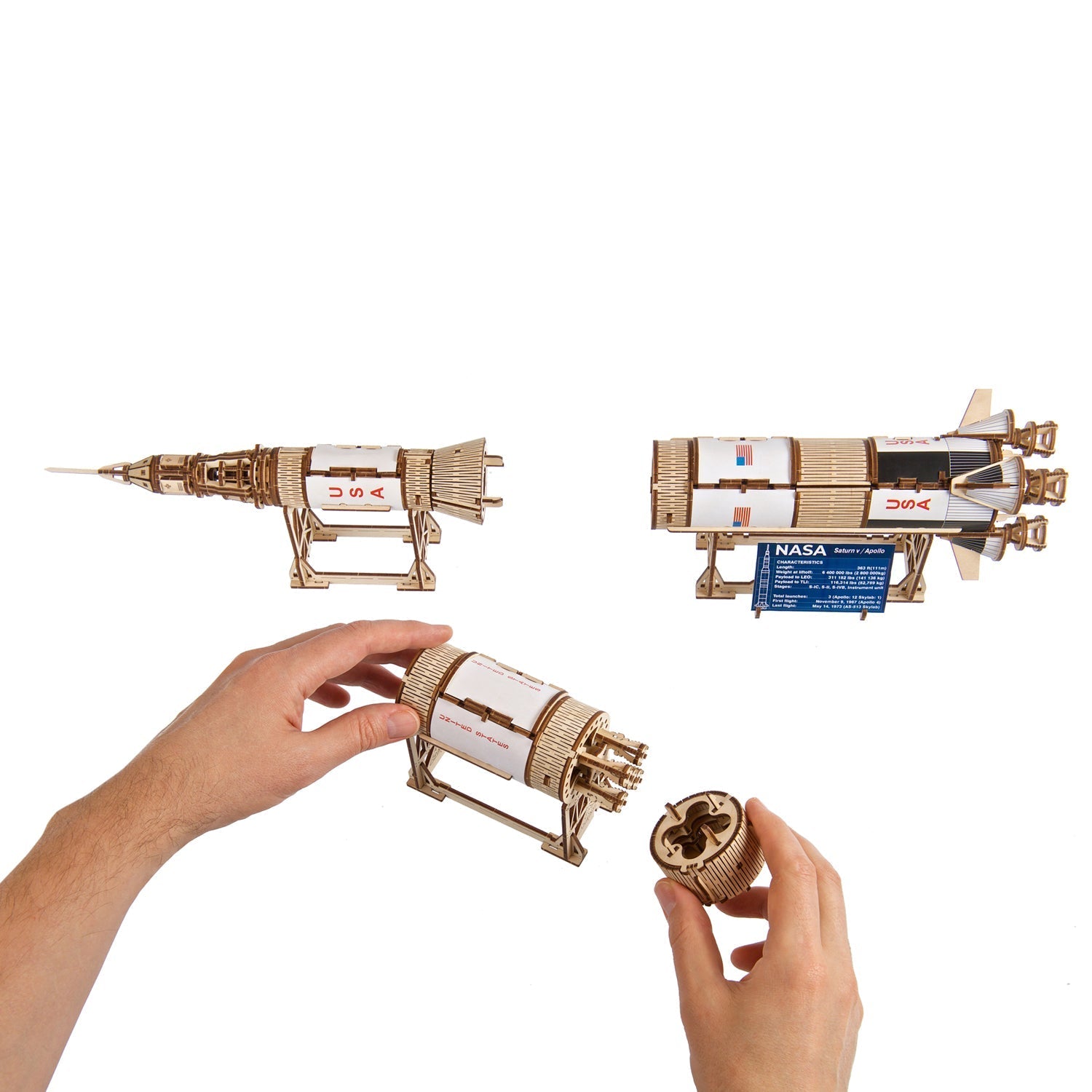 ugears-nasa-saturn-v-kit-di-modellismo-in-legno-3d-razzo-saturno-v image 5