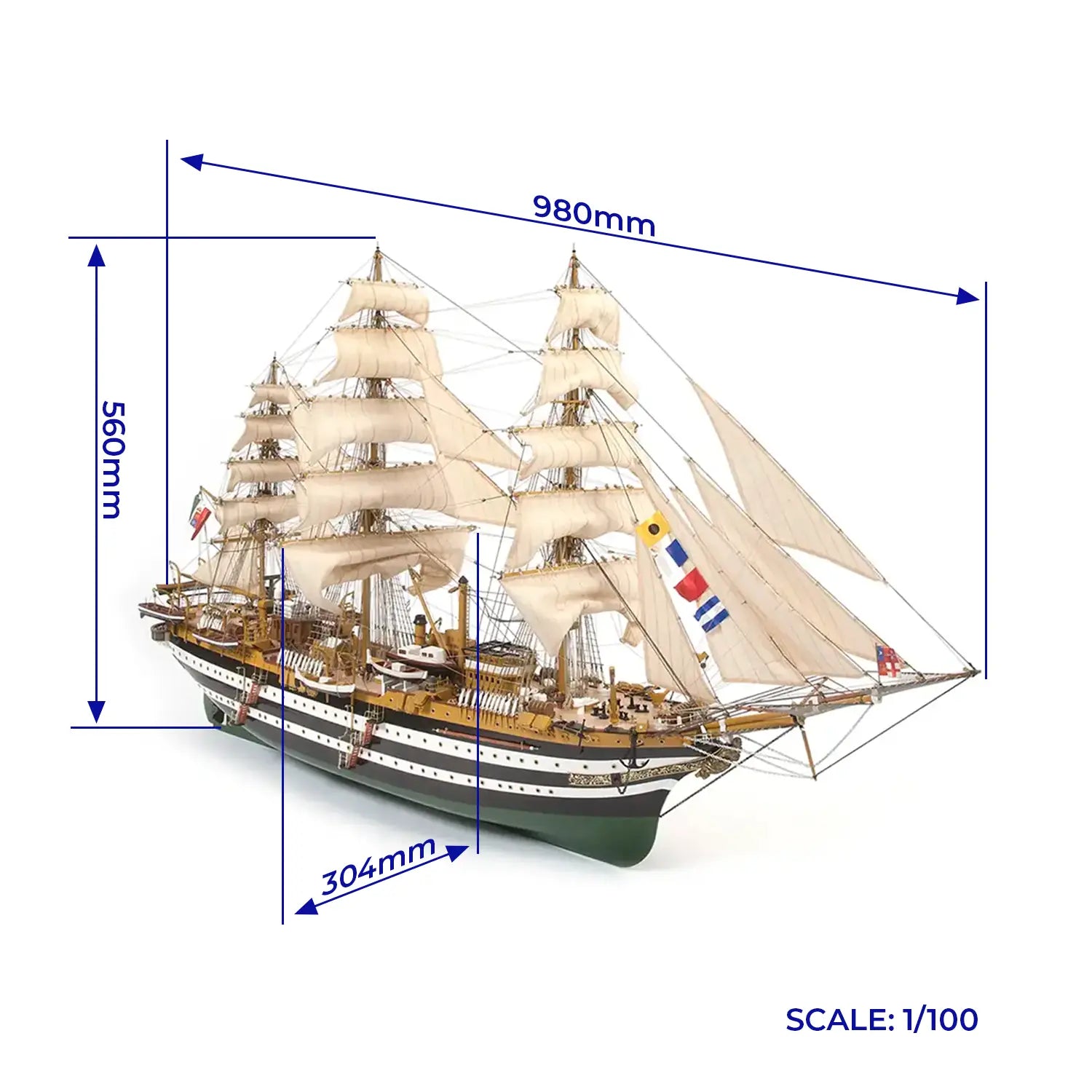 occre-amerigo-vespucci-basic-1-100-kit-modellismo-nave-da-costruire image 2
