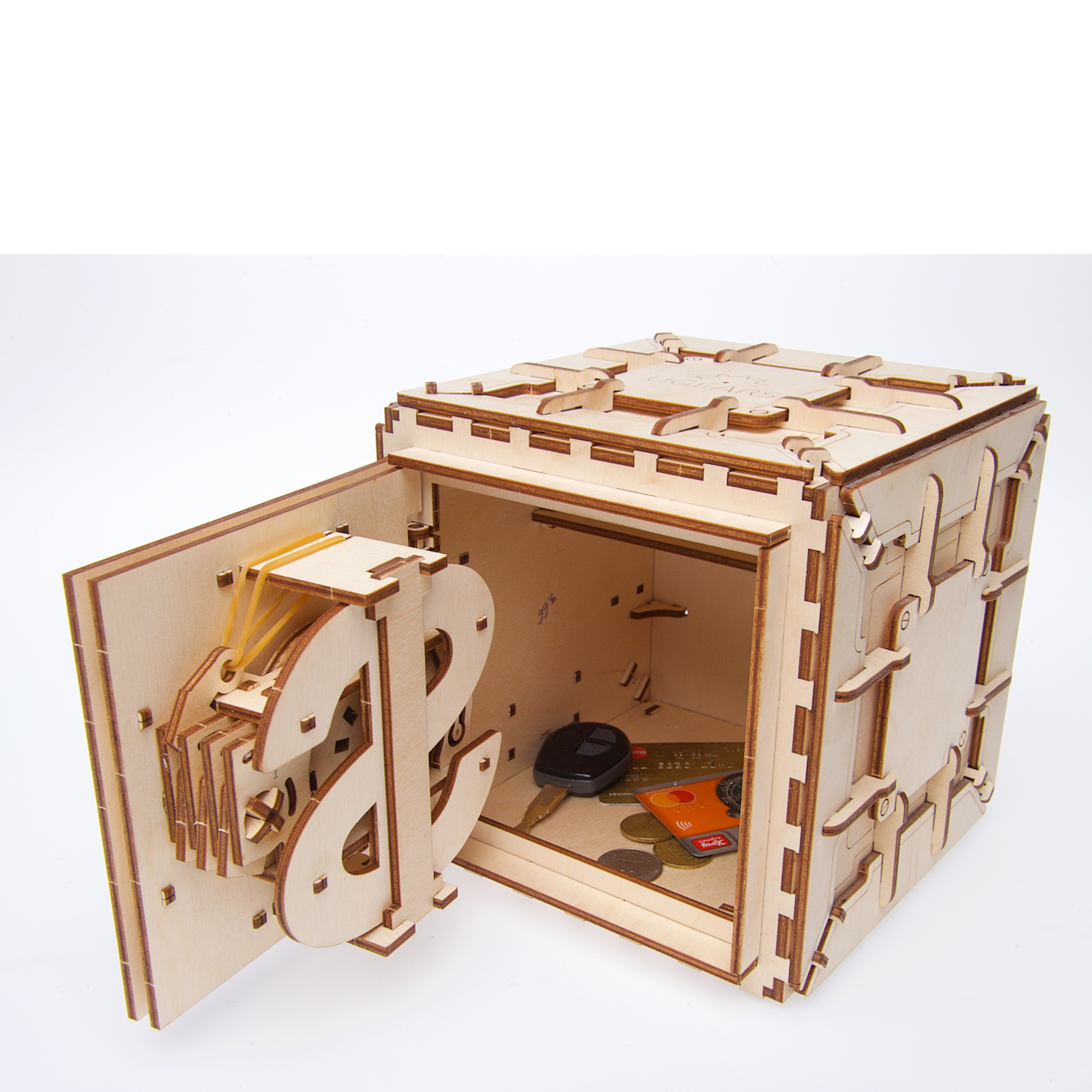 ugears-safe-cassaforte-meccanica-con-combinazione-personalizzabile-puzzle-3d-adv image 2