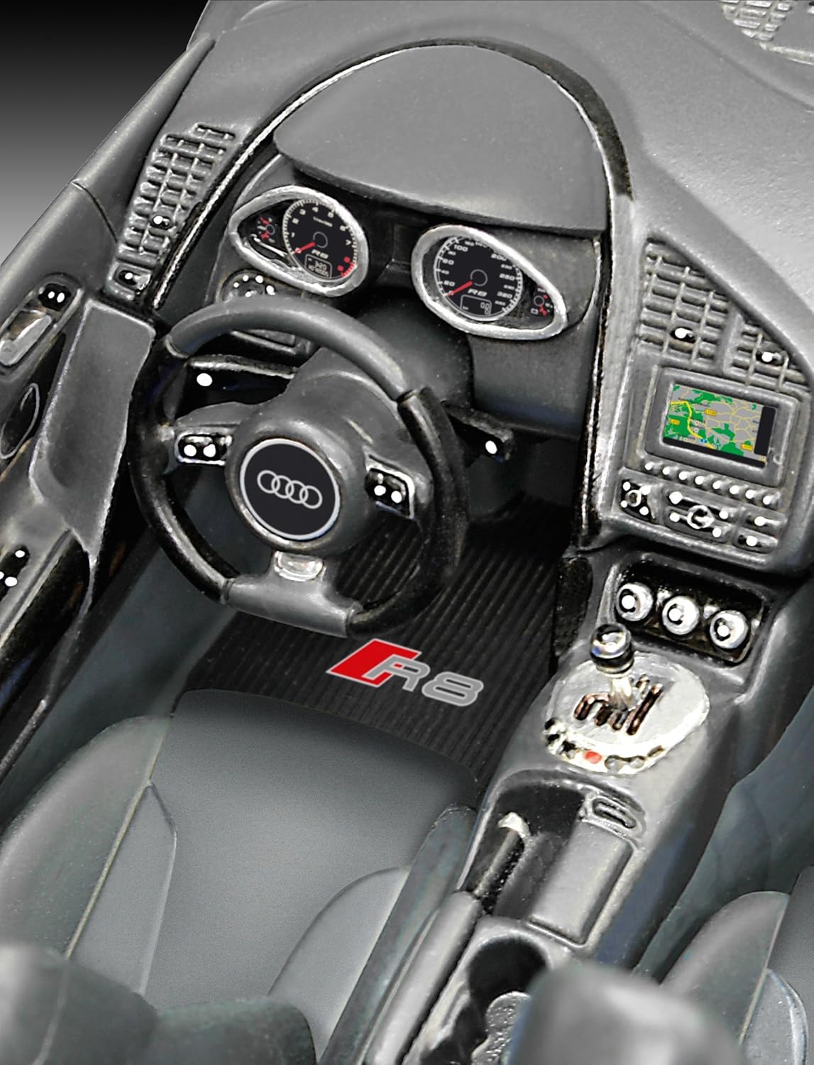 ak-interactive-1-24-audi-r8-black-modello-auto-sportiva-da-costruire image 6