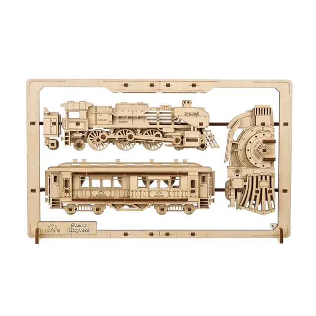 ugears-steam-express-kit-di-modellismo-2-5d-puzzle-in-legno image 1