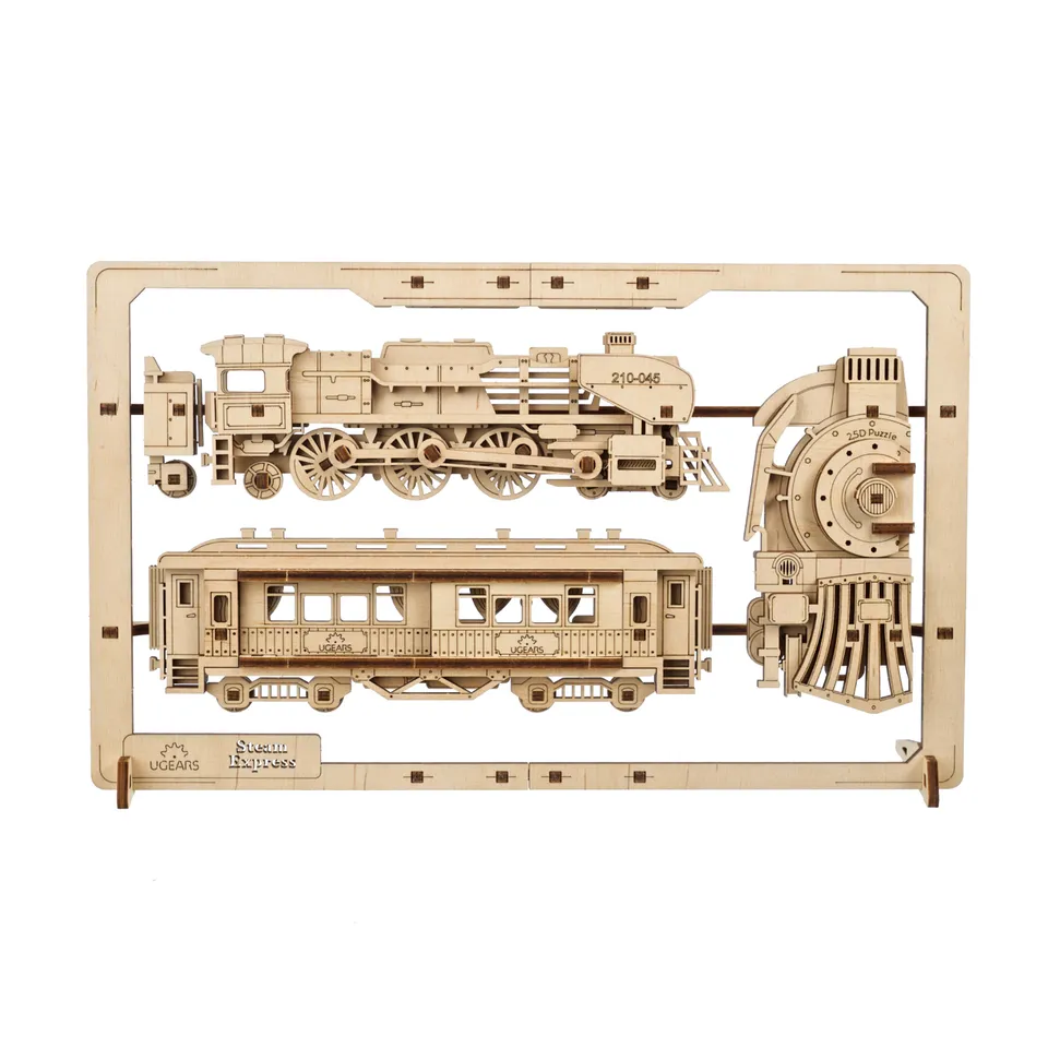 ugears-steam-express-kit-di-modellismo-2-5d-puzzle-in-legno image 1