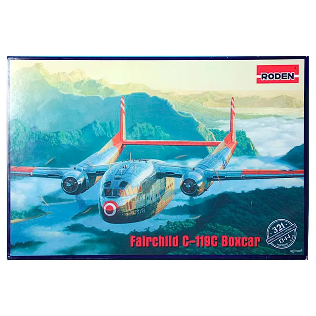 ak-interactive-1-144-fairchild-c-119c-boxcar-kit-modellismo image 1