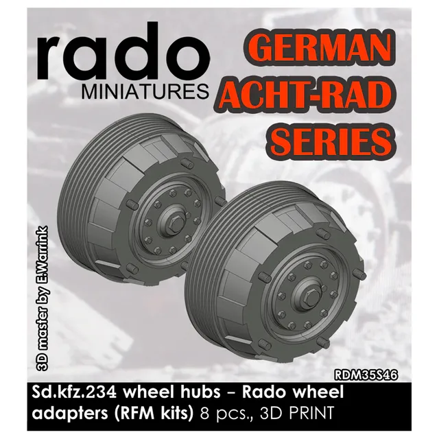 ak-interactive-sd-kfz-234-series-wheel-hubs-for-rfm-kits-1-35-mozzi-ruote image 1