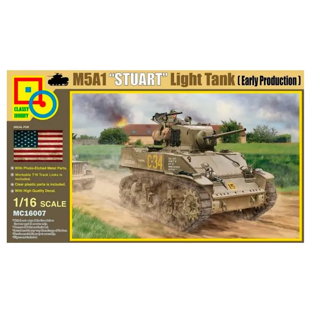 ak-interactive-1-16-m5a1-stuart-early-production-kit-carro-leggero-americano-in- image 1