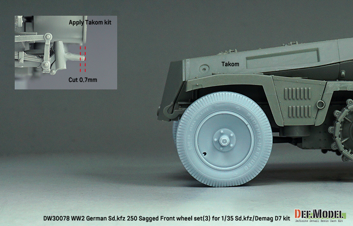 ak-interactive-ww2-german-sd-kfz-250-sagged-wheel-set-3-for-1-35-sd-kfz-250-dema image 5