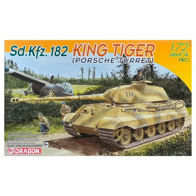 ak-interactive-sd-kfz-182-king-tiger-torretta-porsche-scala-1-72-kit-carro-armat image 1