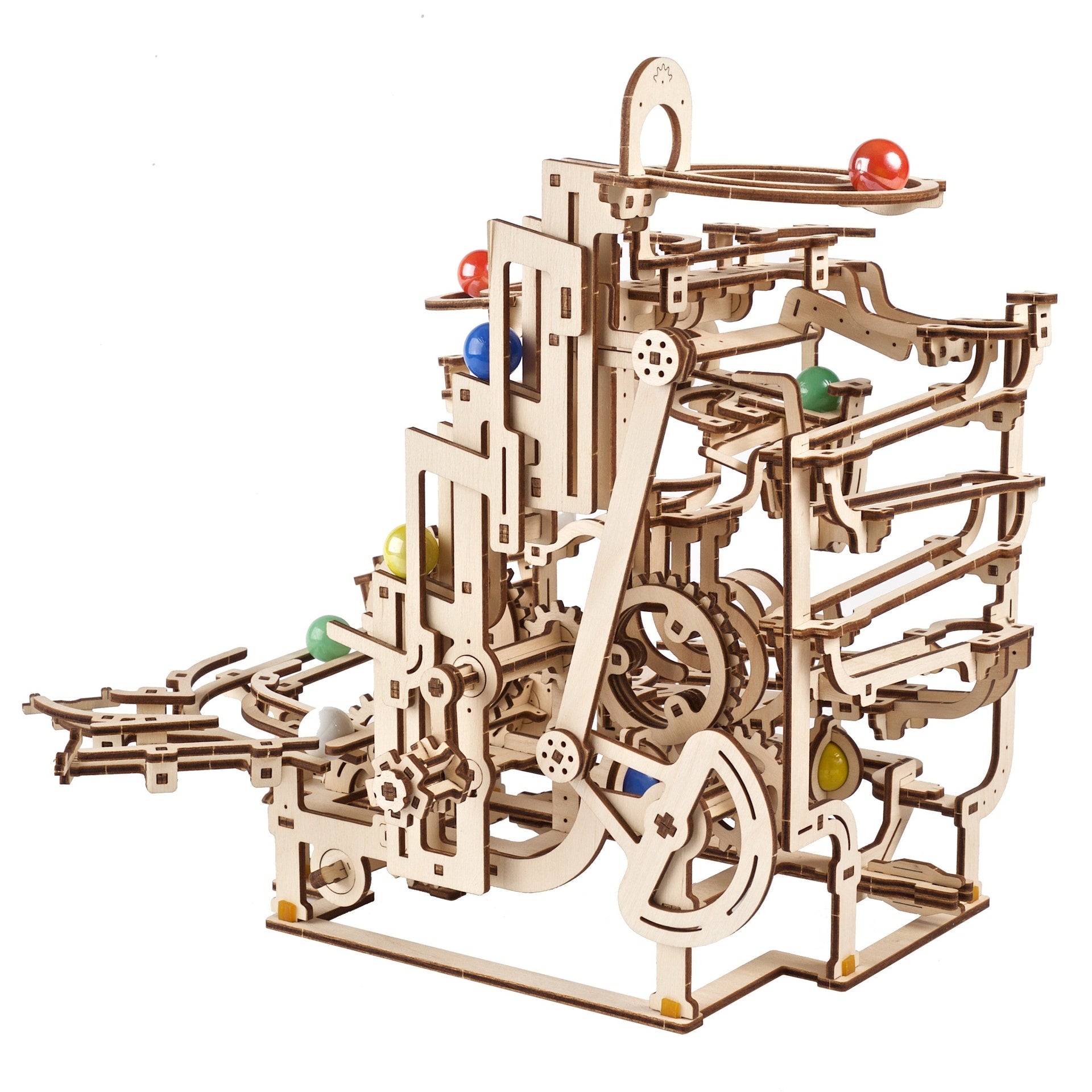 ugears-marble-run-tiered-hoist-percorso-biglie-in-legno-con-montacarichi-a-manov image 3