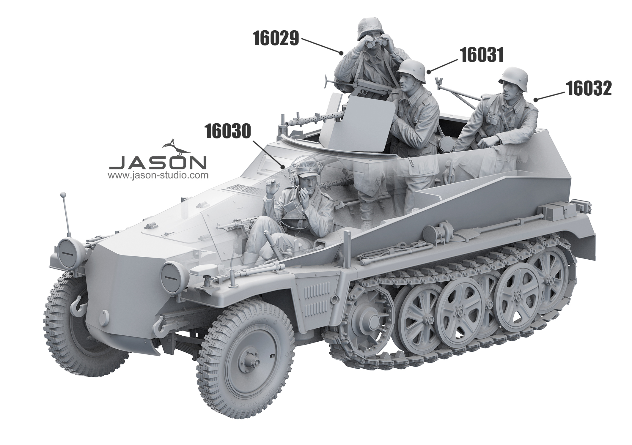 ak-interactive-1-16-german-sd-kfz-250-1-ausf-a-half-track-gunner-figura-scala-1- image 6