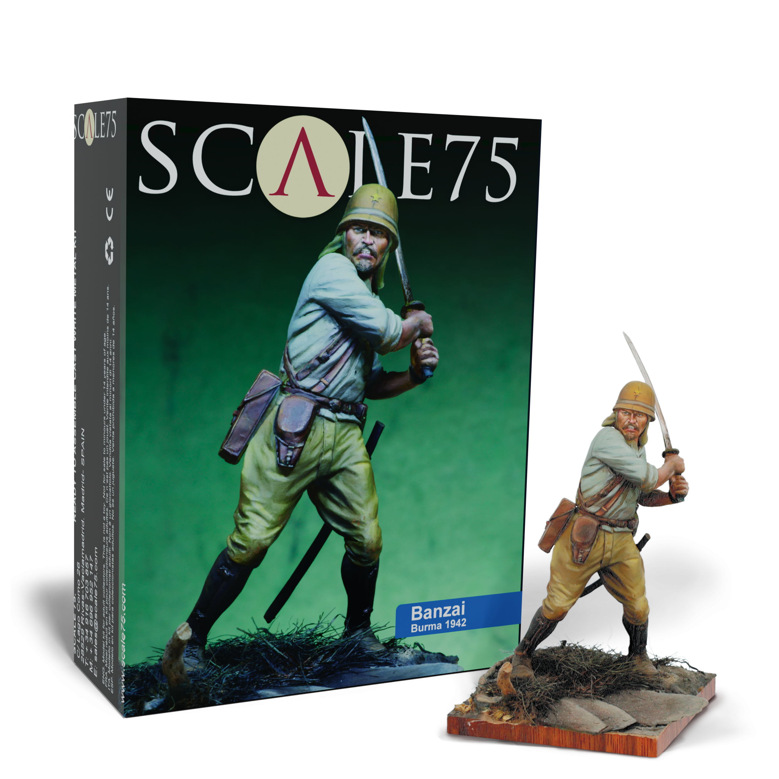 scale75-banzai-75mm-figura-in-metallo-bianco-da-montare-e-dipingere image 1