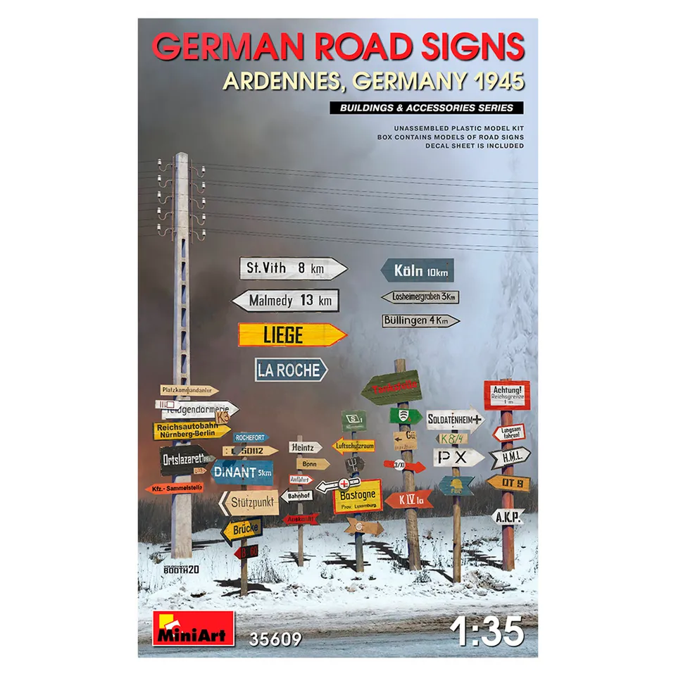 ak-interactive-1-35-german-road-signs-ww2-set-cartelli-stradali-ardenne-germania image 1
