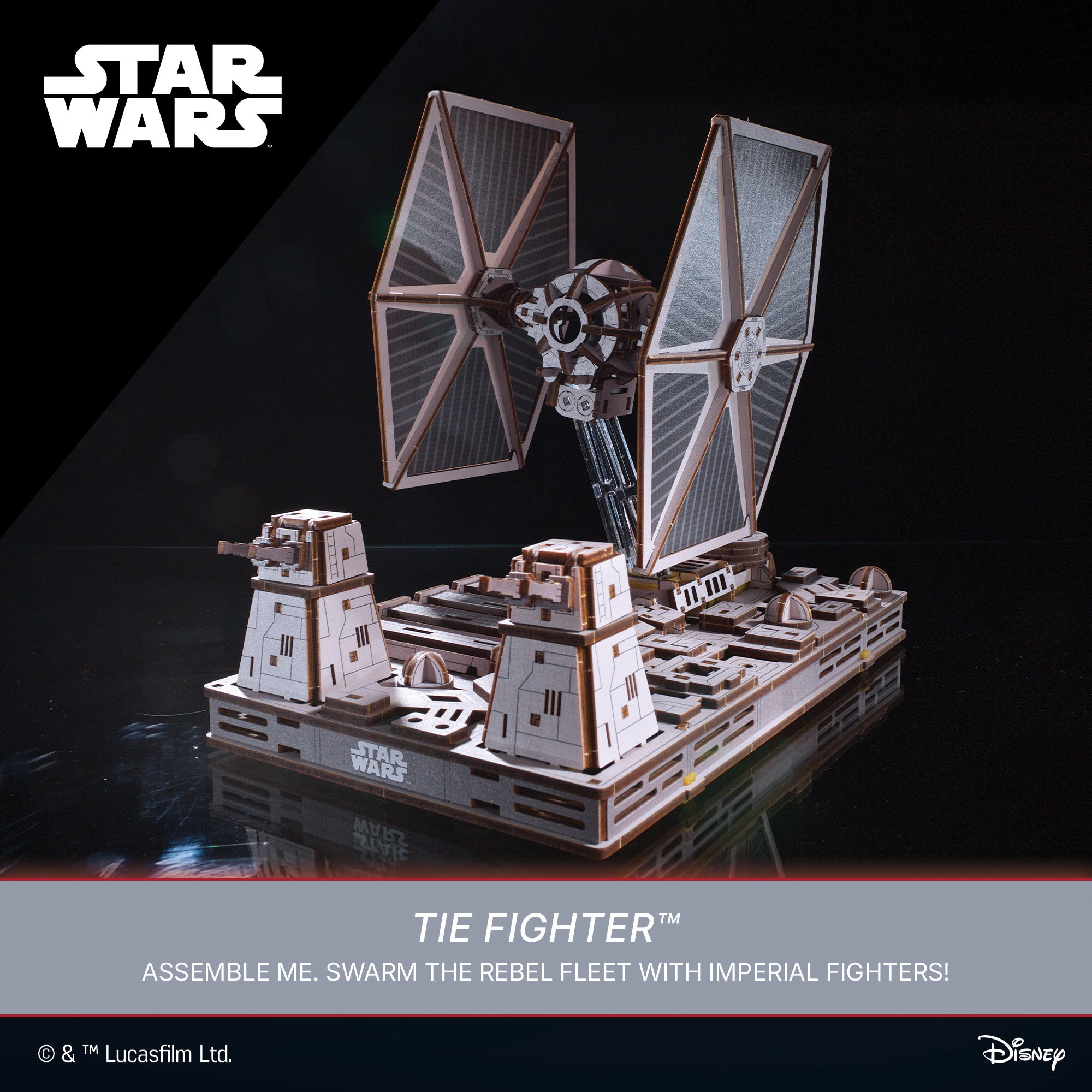 ugears-tie-fighter-star-wars-kit-modellismo-legno-meccanico image 8