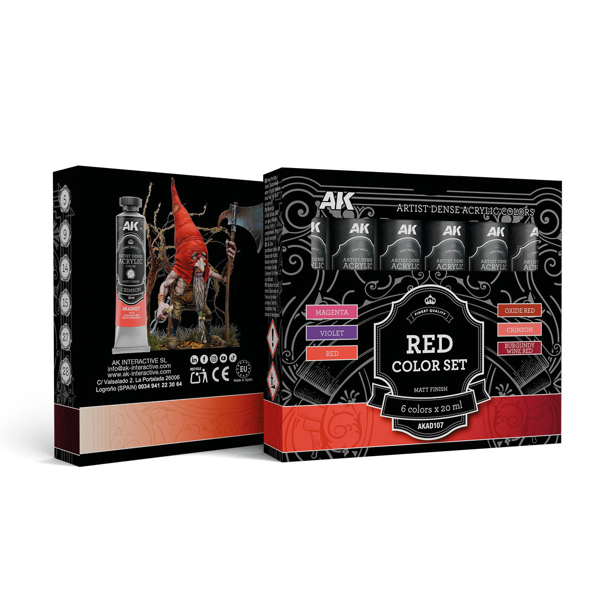 ak-interactive-set-de-colores-rojos-colore-acrilico-denso-artistico image 1