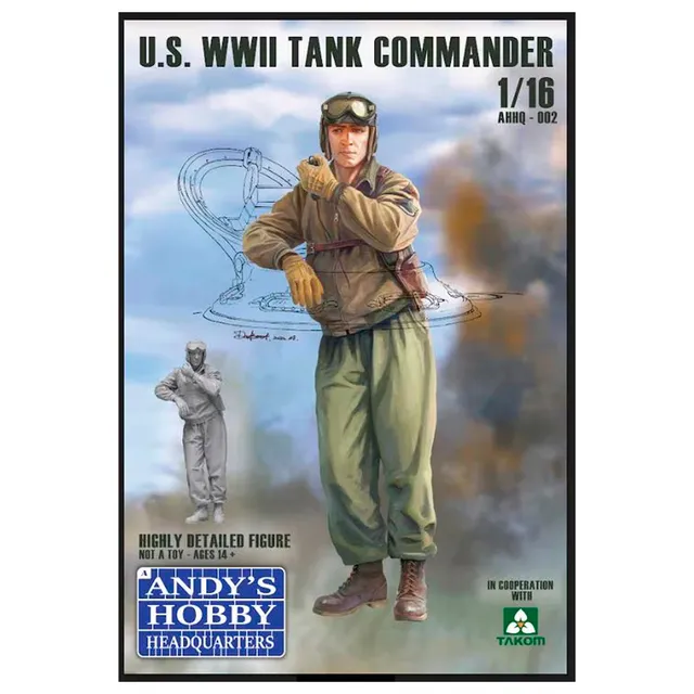 ak-interactive-u-s-wwii-tank-commander-1-16-figura-in-resina-per-modellismo image 1