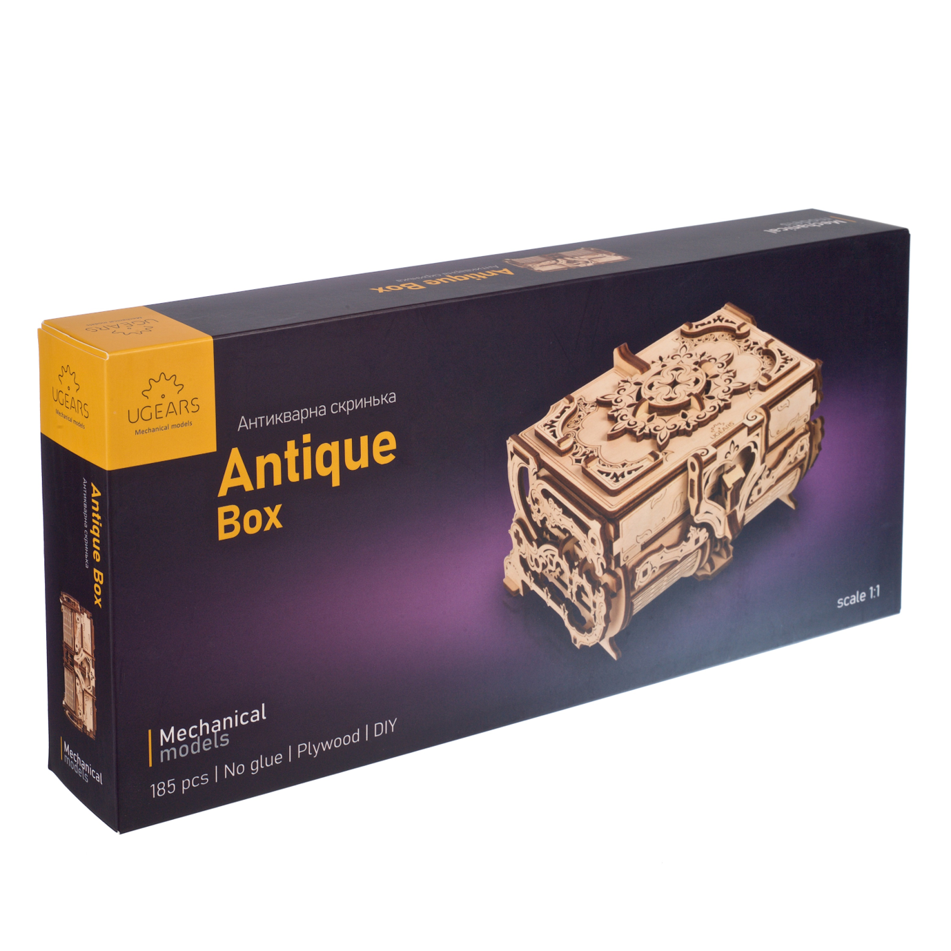 ugears-antique-box-portagioie-meccanico-in-legno-con-cassetti-e-meccanismi-a-vis image 5