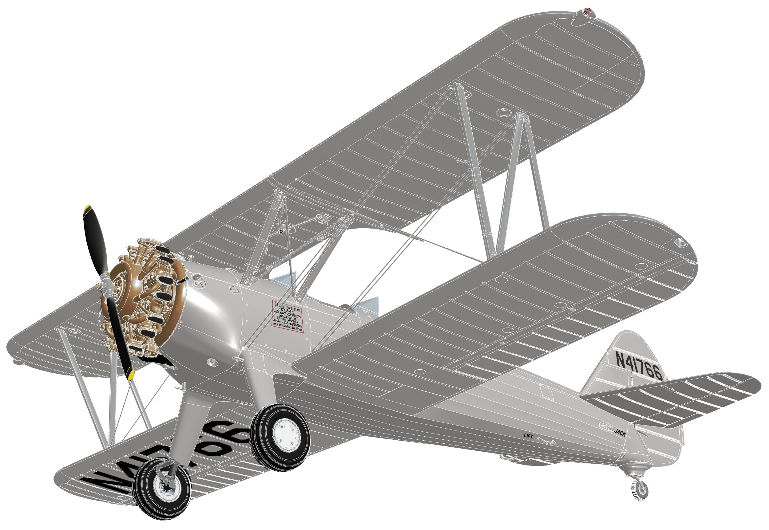 ak-interactive-1-32-boeing-stearman-pt-13-n2s-2-n2s-5-kaydet-kit-modellismo image 4