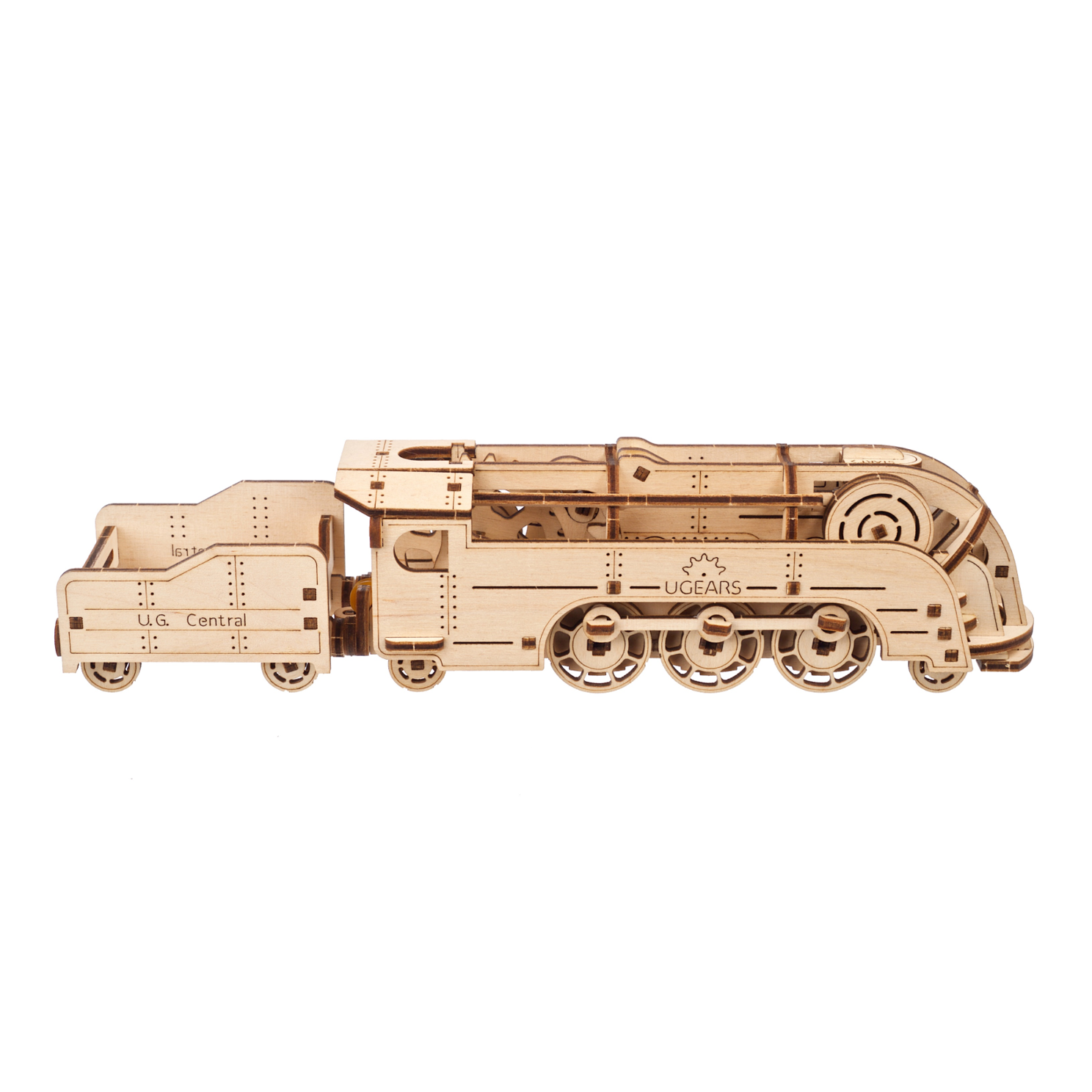 ugears-mini-locomotive-treno-a-moschetto-in-legno-3d-locomotiva-e-tender-percorr image 2