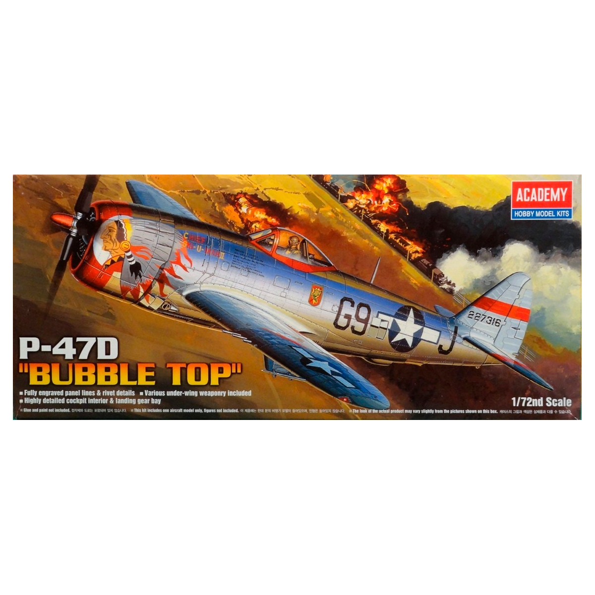 ak-interactive-1-72-p-47d-bubble-top-kit-modellismo-aereo-da-costruire image 1