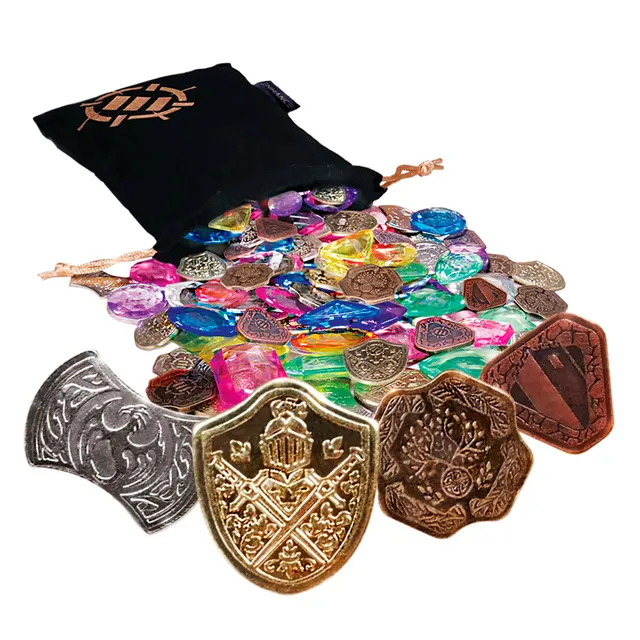 treasure-token-set-40-mtg-tokens-x10-each-with-acrylic-gems-40-and-pouch image 1