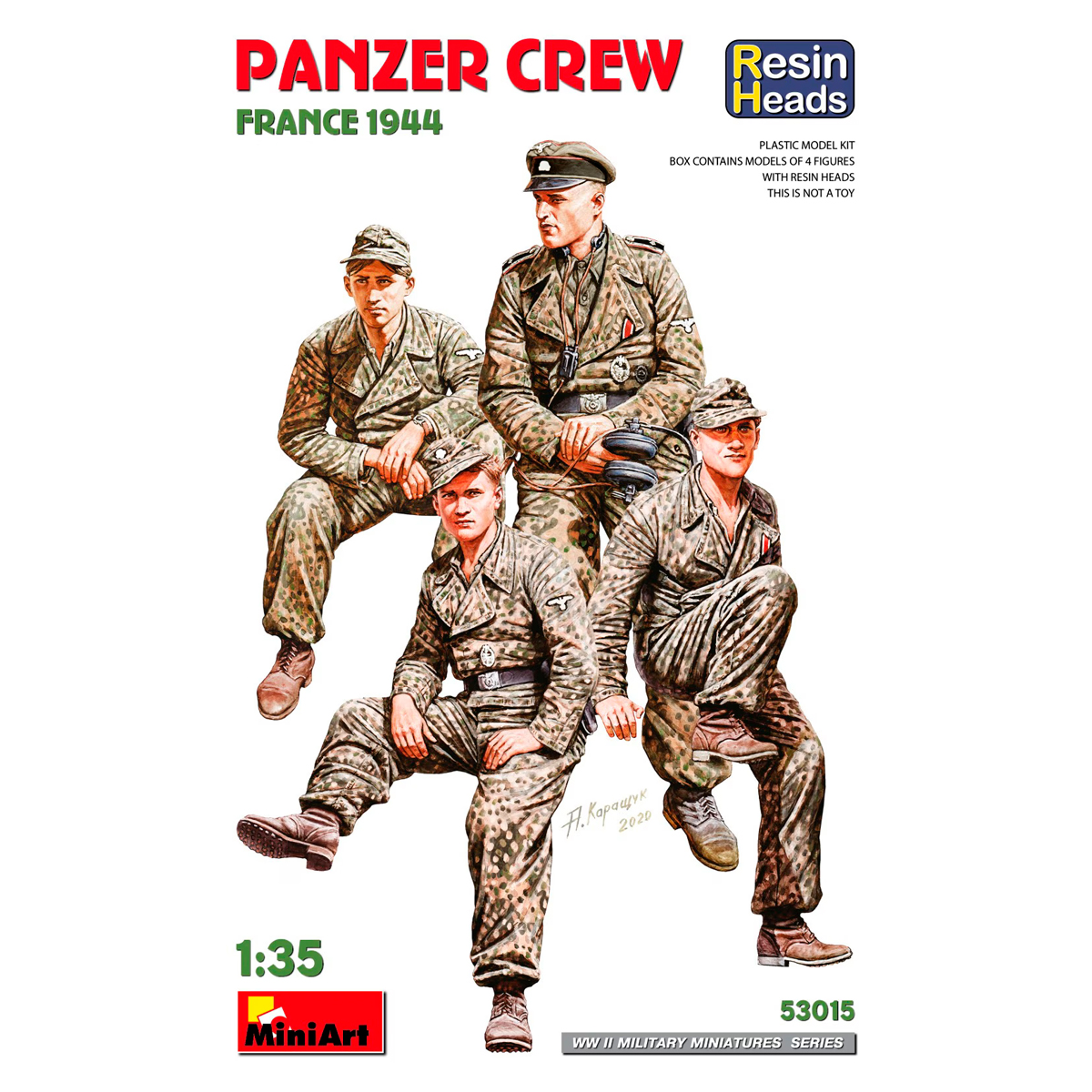 ak-interactive-1-35-panzer-crew-france-1944-resin-heads-teste-in-resina image 1