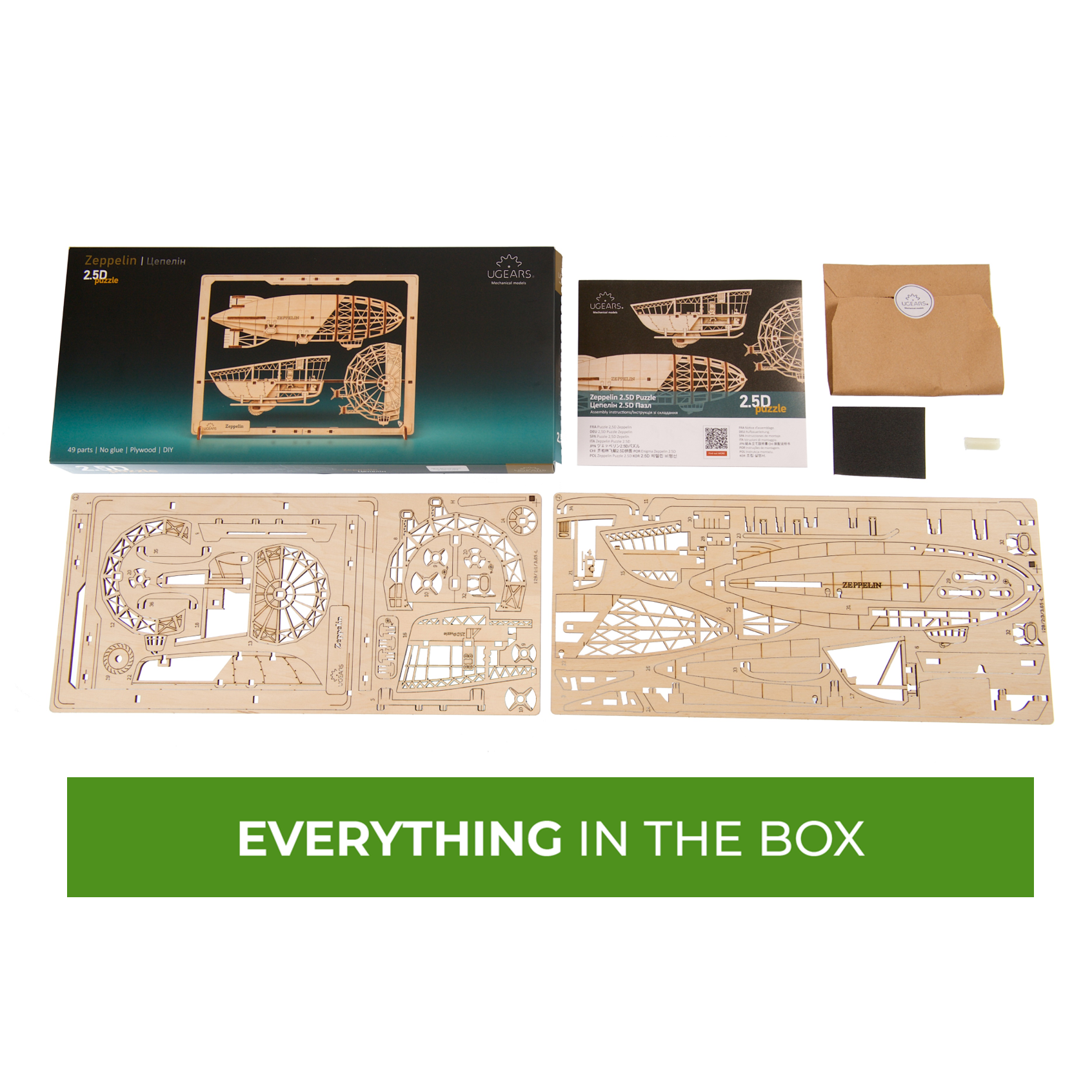 ugears-zeppelin-puzzle-2-5d-in-legno-serie-u-mini image 6