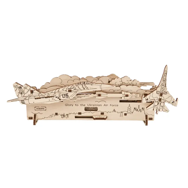 ugears-the-ghost-of-kyiv-attacks-mini-modello-legno-3d image 1