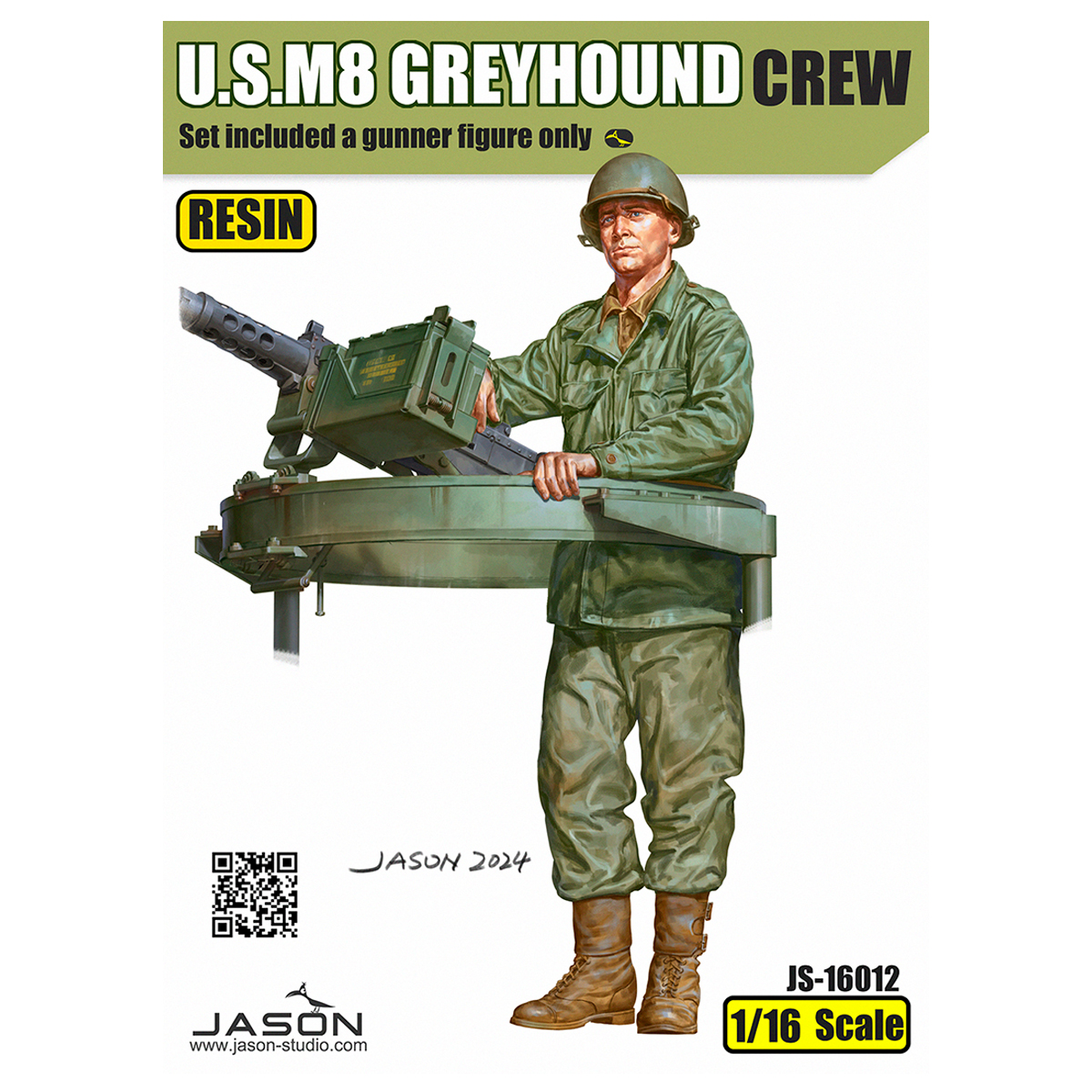 ak-interactive-1-16-u-s-m8-greyhound-gunner-figure-figurino-da-dipingere image 1