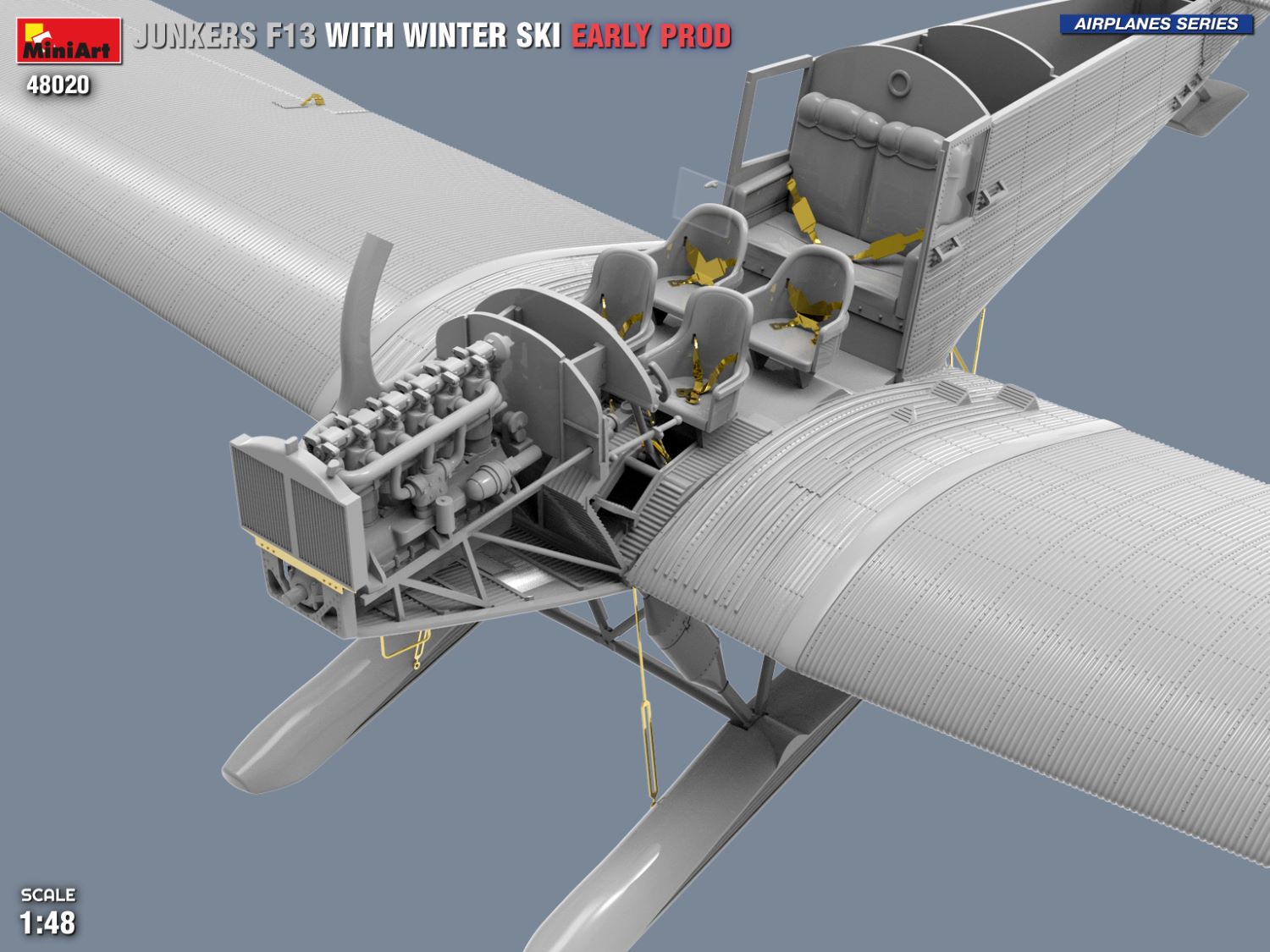 ak-interactive-1-48-junkers-f13-with-winter-ski-early-prod-kit-di-modellismo image 6